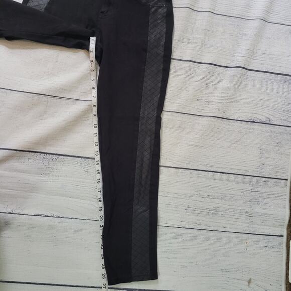 Liverpool Size 8/29 Madonna Legging Faux Leather Side-Stripe Stretchy Mid-Rise - Picture 4 of 9